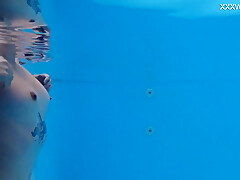 Nude Swimming In The Pool Babe With Tattoos - Mimi Cica