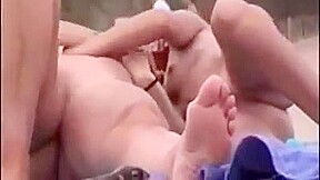 Nude beach - lesbian fingering kissing nipple play