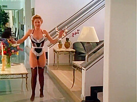 Nude celeb Monique Parent gets her pussy eaten while dressed in a maids outfit