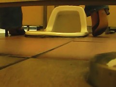 Office girls are pissing in the womens WC