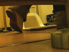 Office girls are pissing in the womens WC