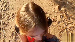 Outdoor Blowjob and Cum in Mouth! - Sweet teen 18+ Doing Blowjob on the Beach 