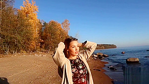 Outdoor Blowjob and Cum in Mouth! - Sweet teen 18+ Doing Blowjob on the Beach 