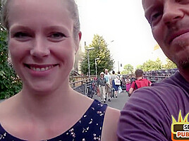 Outdoor public German amateur gets fucked by sex date