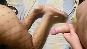 POV doggystyle fucked in fishnet tights