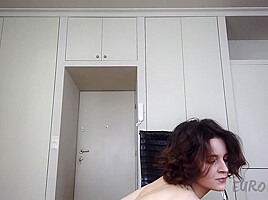 Pale New Model Polyna Naked At Home Fly On The Wall Nudity