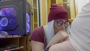 Passionate home evening blowjob with cum in your mouth!