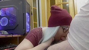 Passionate home evening blowjob with cum in your mouth!