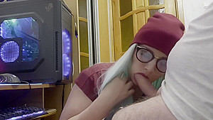 Passionate home evening blowjob with cum in your mouth!