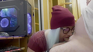 Passionate home evening blowjob with cum in your mouth!