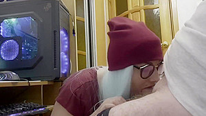 Passionate home evening blowjob with cum in your mouth!
