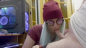 Passionate home evening blowjob with cum in your mouth!