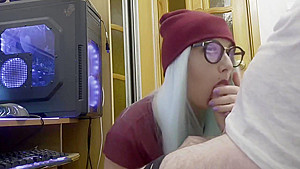 Passionate home evening blowjob with cum in your mouth!