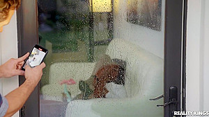 Peeping Pete Finds New Neighbour Squirting All Over With Ashley Aleigh