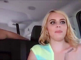 Perfect Blonde teen 18+ Hitchhikes And Fucks Stranger In The Van