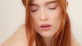 Perfect young redhead with big ass in white socks