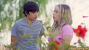 Petite blonde girlfriend fucked by her guy after cheating