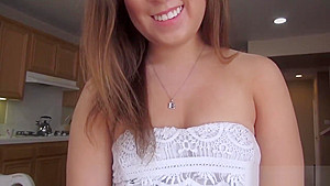Petite teen 18+ stepdaugher got her cunt intruded on the kitchen table