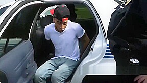 Phone thief is subdued by horny milf cops into making his cock super hard