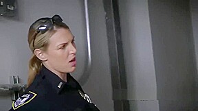 Phone thief is subdued by horny milf cops into making his cock super hard