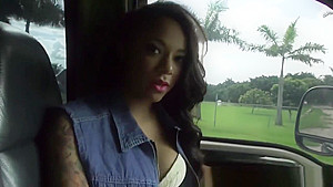 Pickedup ebony teen 18+ fucked for a free ride