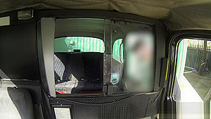 Pierced brunette anal banged pov in cab