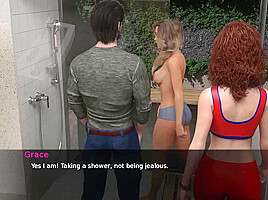 Pine Falls Hot Threesome Under The Shower Ep 41