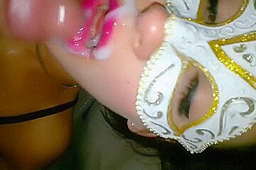 Pink lipstick cum eating