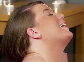 Plump brit nun cocksucking until face spunked