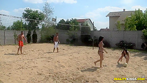 Pool orgy with Euro girls