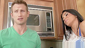Pornstar Romi Rain blowing stepsons cock