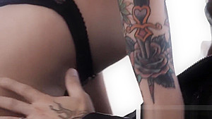 Pounded goth boots jizzed