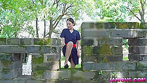 Pretty Asian Girl Masturbating On Public