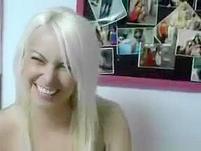 Pretty College Blonde Girlfriend Playing With A Toy