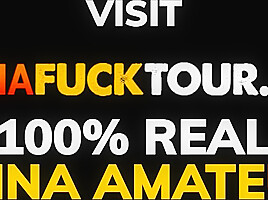 Pretty Petite Blonde Latina Barbie Blowing and Riding Big Cock Tourist