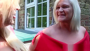 Promiscuous GILF gets a juicy facial after threesome