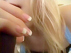 Provocative blonde with braces fulfills her urges with a big black rod