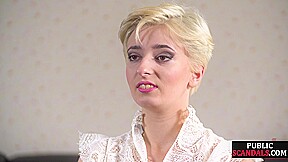 Public assfucked bitch suffers no limits Hitachi orgasms