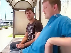 Public blowjob at the busstop