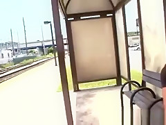 Public blowjob at the busstop