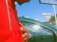 Public interracial gay blowjob with ghetto dude