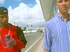 Public interracial gay blowjob with ghetto dude