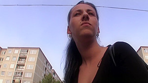 Pulled euro cocksucking outdoors in public