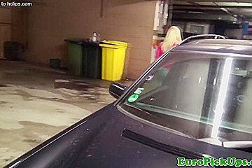 Pulled european newbie pussyfucked on car hood