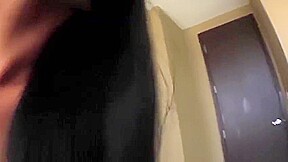 Raw licks the cum off of her big titties