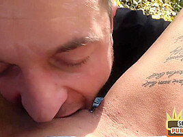 Real German MILF public fucked outdoor in POV by sex date