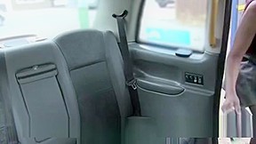 Redhead Ebony In Stockings Fingered In Cab