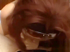 Redhead babe can't stop jerking off an erect cock once she