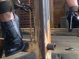 Restrained Sub Pussytoyed And Flogged