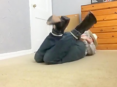 Roped up and Bandana Gagged
